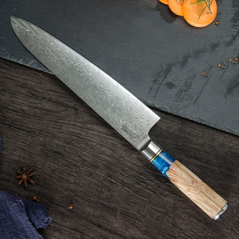 TAKA AZUR - Grand couteau tranche lard GYUTO